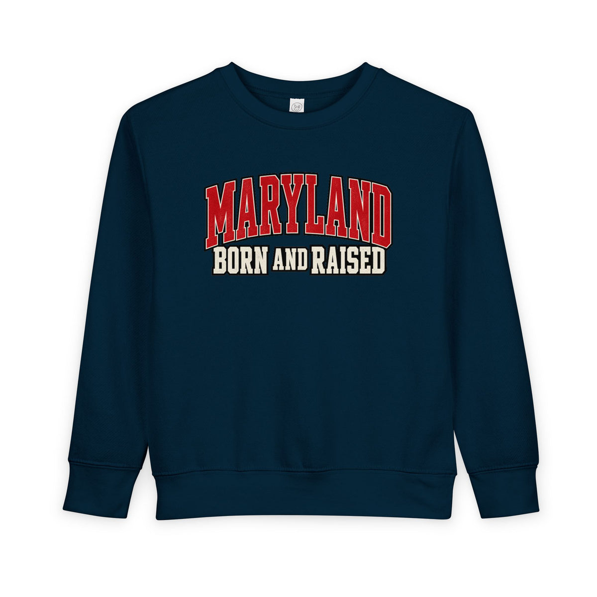 Maryland Born and Raised Bold Athletic Unisex Toddler Sweatshirt