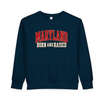 Maryland Born and Raised Bold Athletic Unisex Toddler Sweatshirt