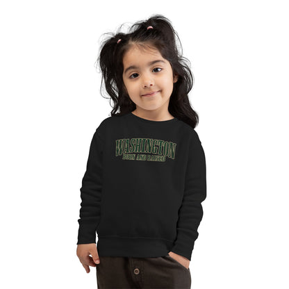 Washington Born and Raised Premium Heritage Unisex Toddler Sweatshirt