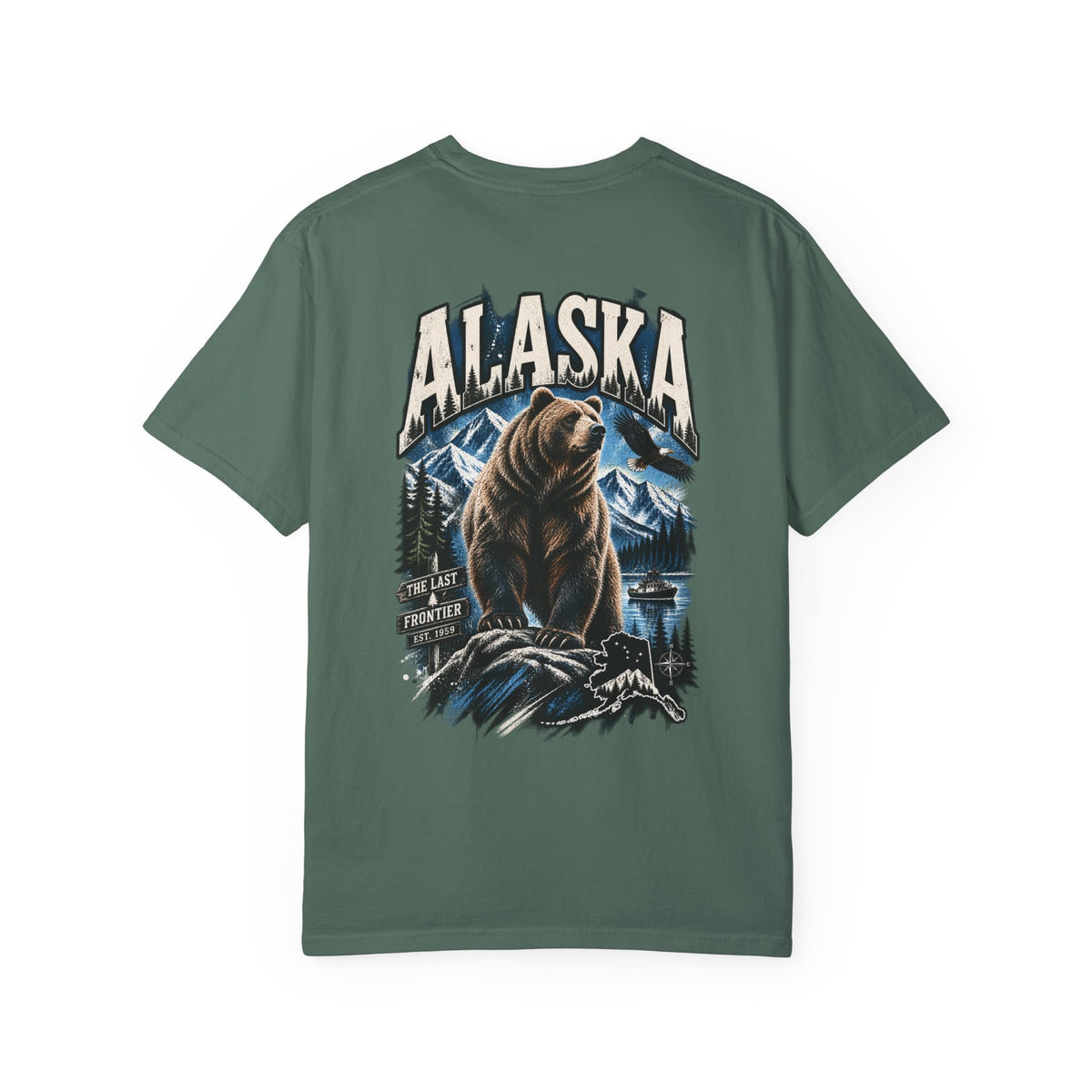 Alaska Bear Streetwear  Unisex Comfort Color 1717 Streetwear Graphic Tee