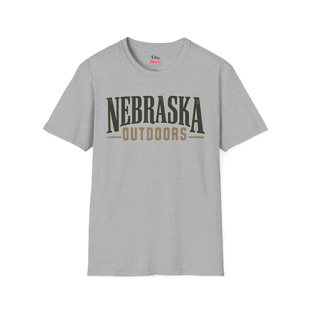 Nebraska Outdoors Unisex Softstyle T Shirt State Name Graphic Tee