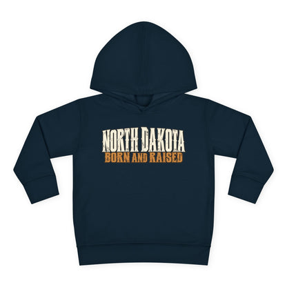 North Dakota Born and Raised Western Streetwear Unisex Toddler Pullover Fleece Hoodie