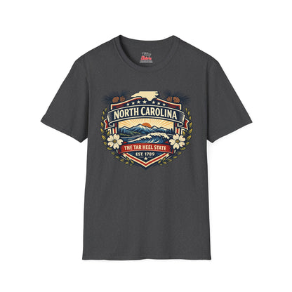 North Carolina Heritage Badge Unisex Softstyle T Shirt State Pride Graphic Tee Collections FS03