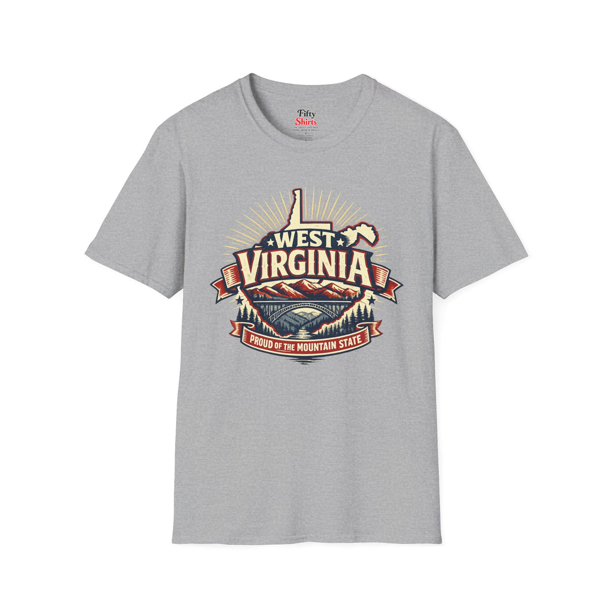 West Virginia State Pride Unisex Softstyle T Shirt State Pride Graphic Tee Collections FS03