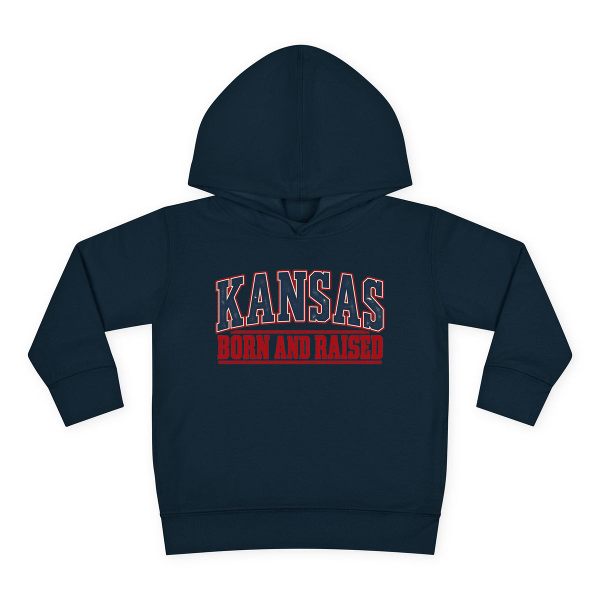Kansas Born and Raised Small-Town Americana Unisex Toddler Pullover Fleece Hoodie