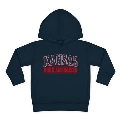 Kansas Born and Raised Small-Town Americana Unisex Toddler Pullover Fleece Hoodie