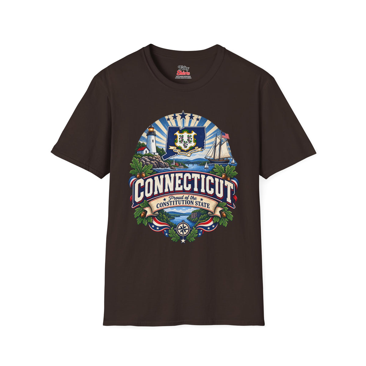 Connecticut State Pride Unisex Softstyle T Shirt State Pride Graphic Tee Collections FS03