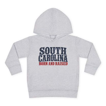 South Carolina Born and Raised Southern Heritage Unisex Toddler Pullover Fleece Hoodie