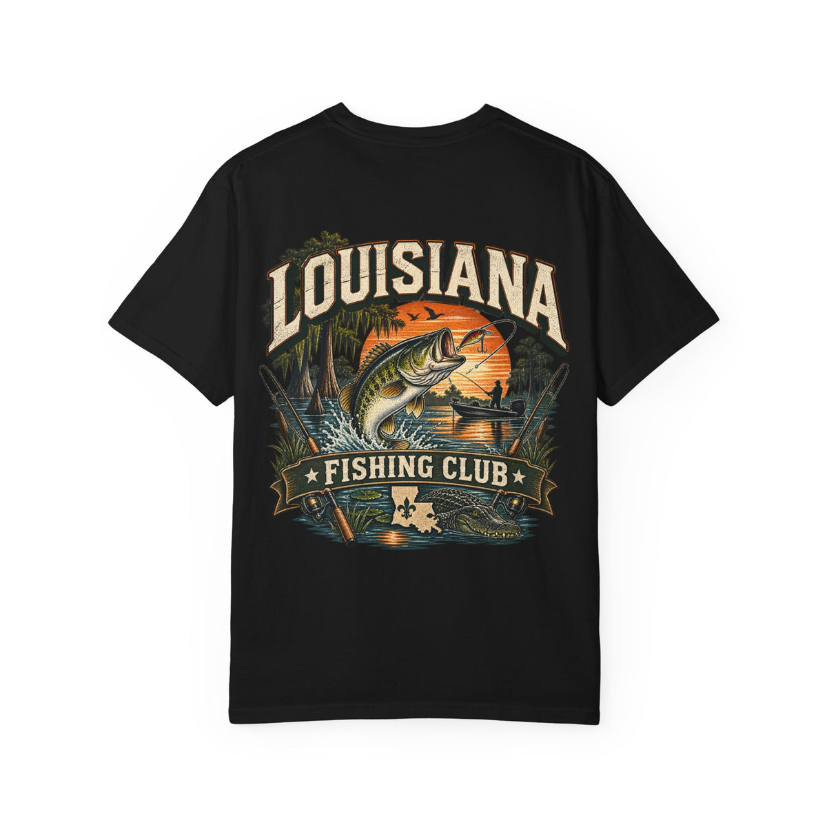 Louisiana Fishing Club Unisex Comfort Color 1717 Streetwear Graphic Tee