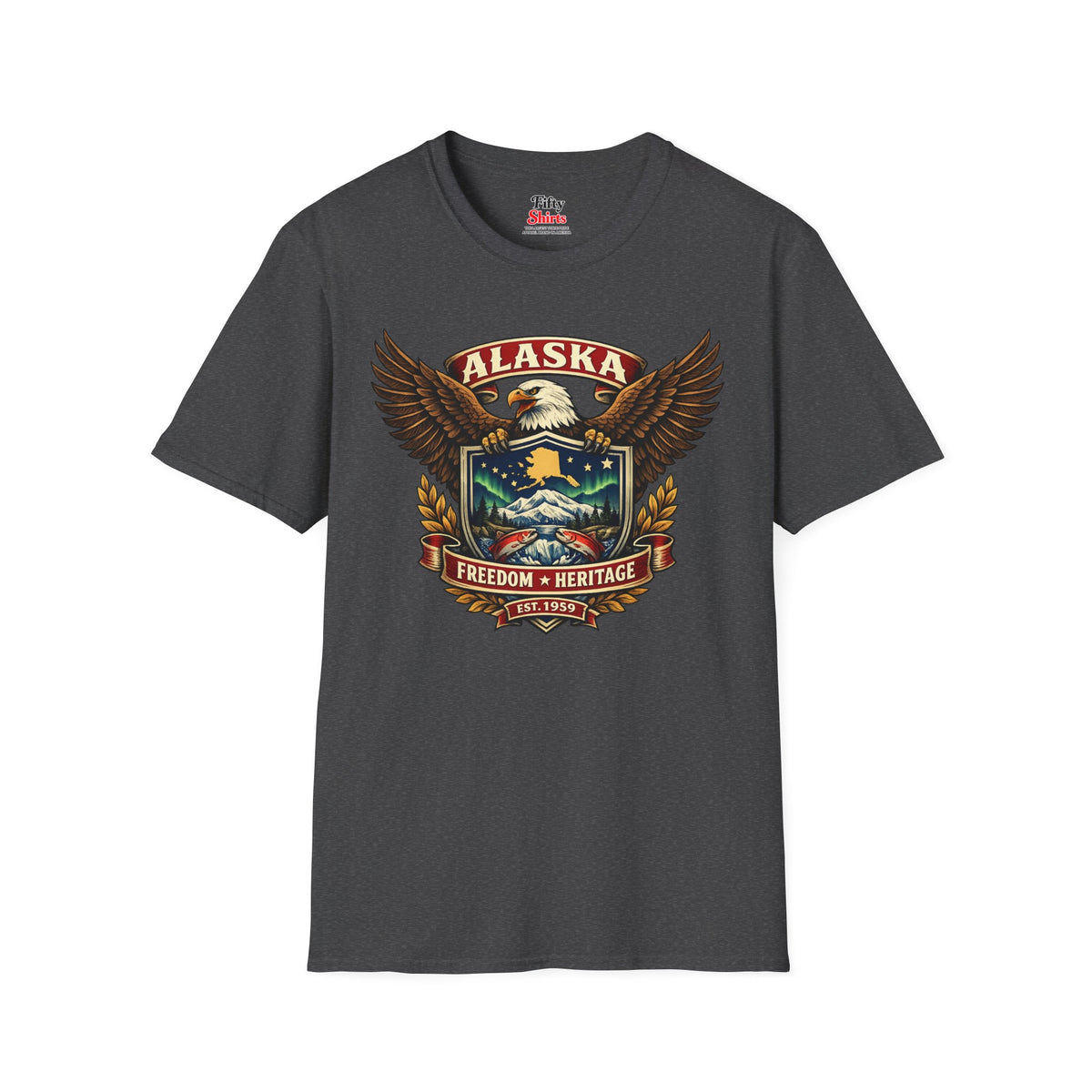 Alaska Americana Eagle Unisex Softstyle T Shirt State Pride Graphic Tee Collections FS03