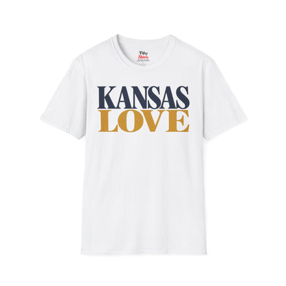 Kansas Love Unisex Softstyle T Shirt State Name Graphic Tee