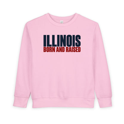 Illinois Born and Raised Modern Midwest Streetwear Unisex Toddler Sweatshirt