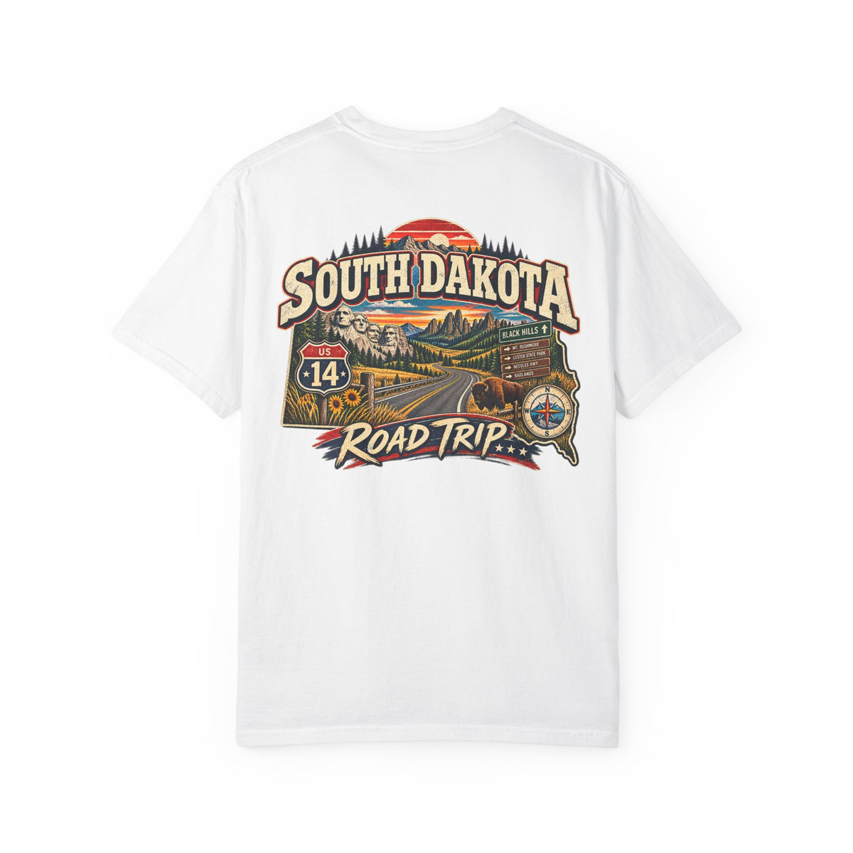 South Dakota Road Trip Unisex Comfort Color 1717 Streetwear Graphic Tee