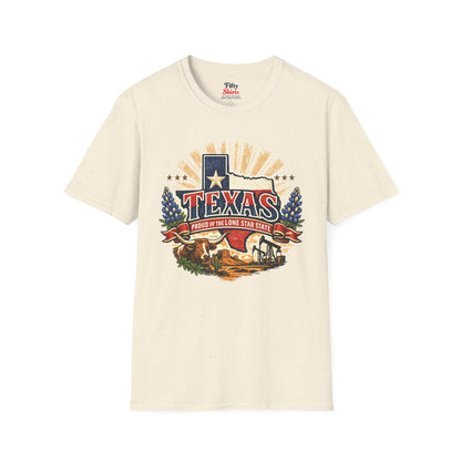 Texas State Pride Unisex Softstyle T Shirt State Pride Graphic Tee Collections FS03