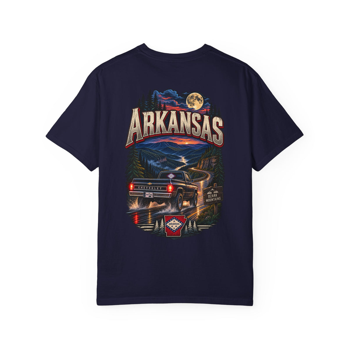 Arkansas Night Drive Unisex Comfort Color 1717 Streetwear Graphic Tee