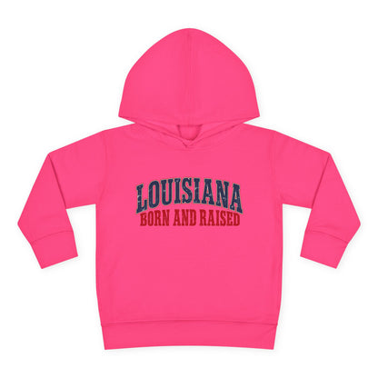 Louisiana Born and Raised Gulf South Heritage Unisex Toddler Pullover Fleece Hoodie