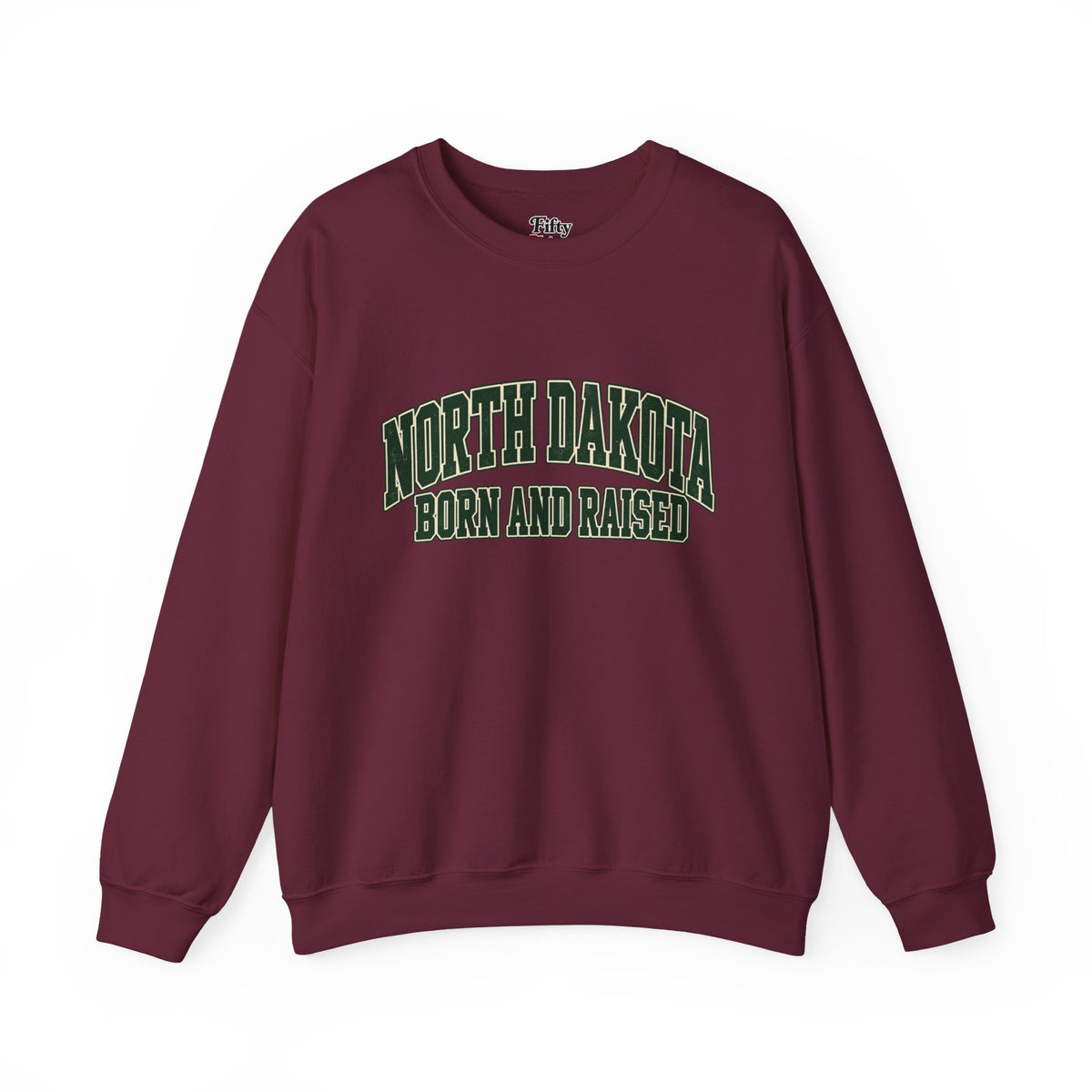North Dakota Born and Raised Old-School Athletic Unisex Sweatshirt Graphic