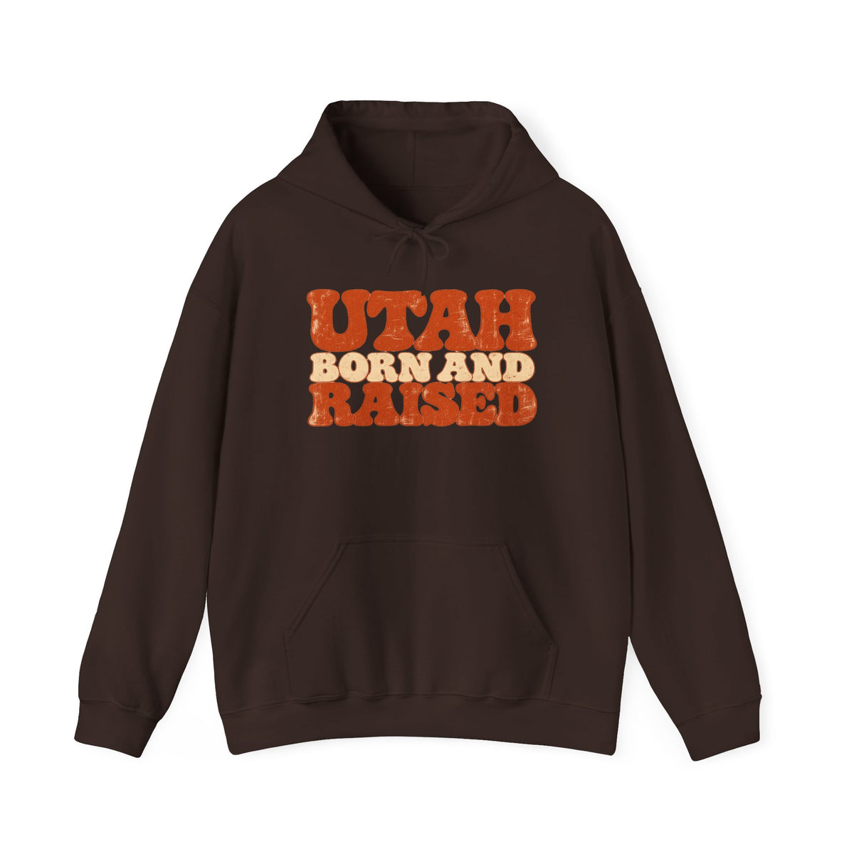 Utah Born and Raised Retro 1970s Unisex Hoodie Graphic