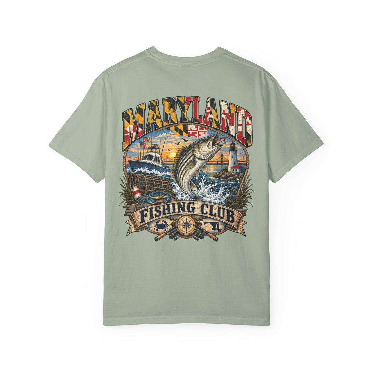 Maryland Fishing Club Unisex Comfort Color 1717 Streetwear Graphic Tee