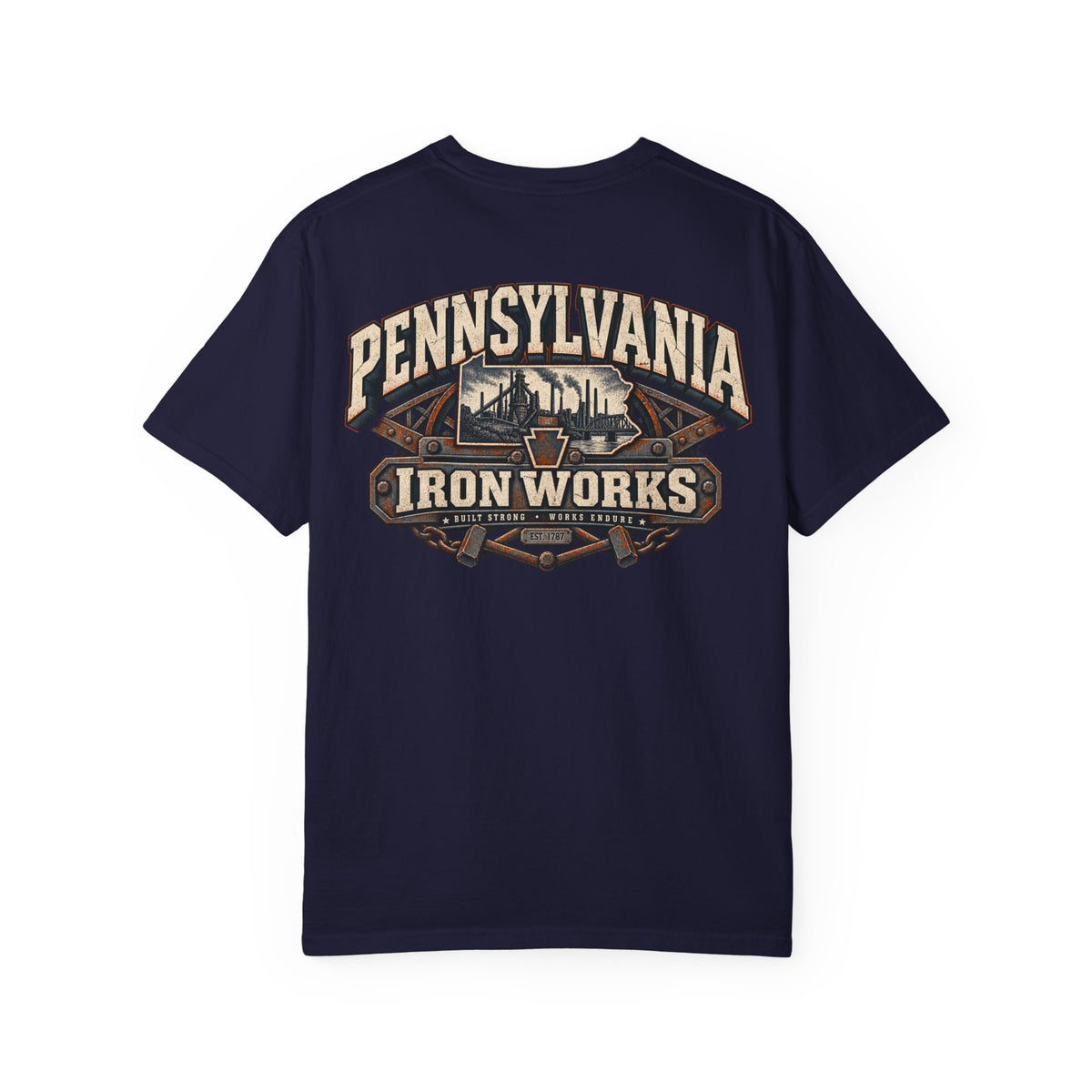 Pennsylvania Iron Works Unisex Comfort Color 1717 Streetwear Graphic Tee