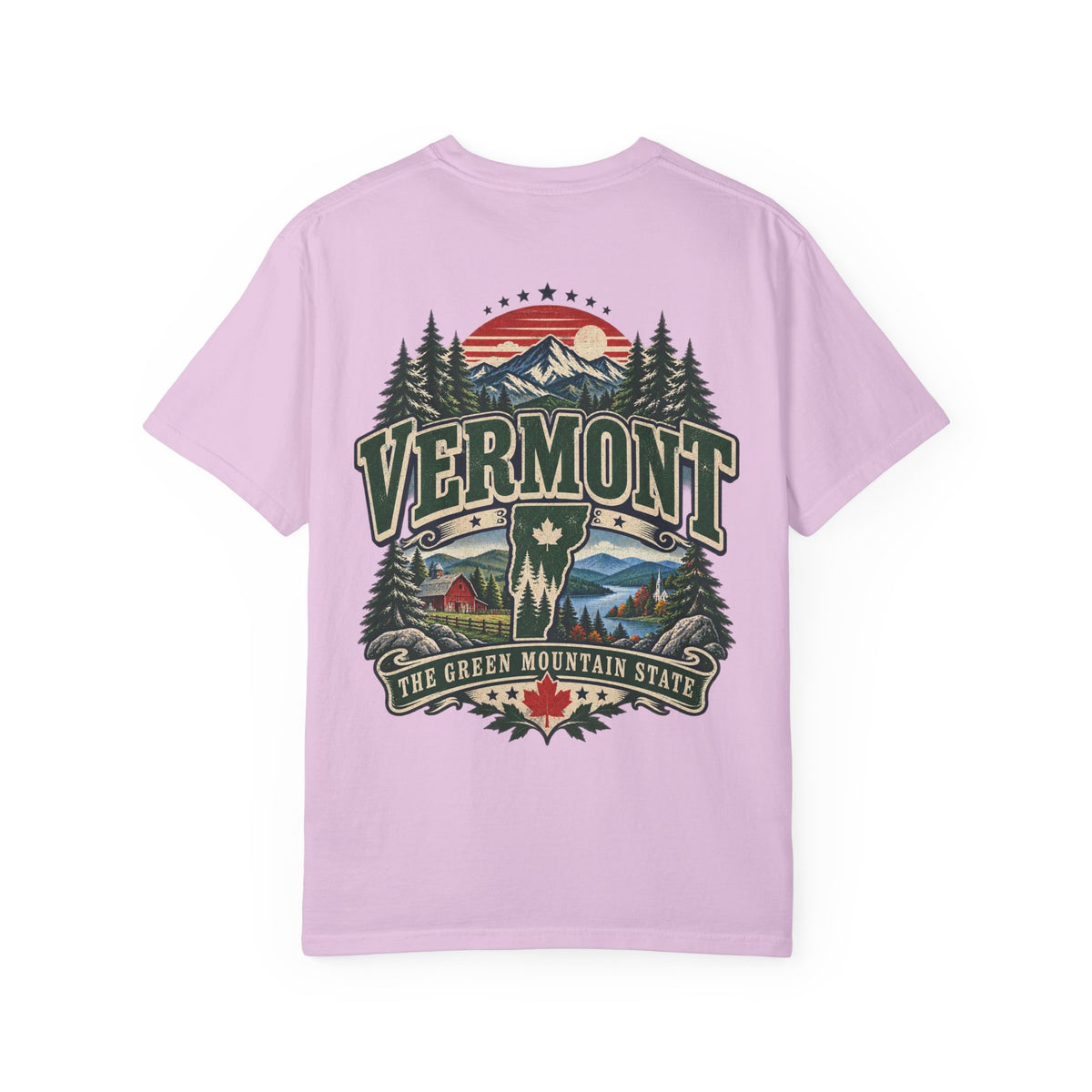 Vermont the Green Mountain State Unisex Comfort Color 1717 Streetwear Graphic Tee