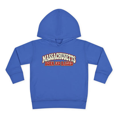 Massachusetts Born and Raised Retro 1970s Unisex Toddler Pullover Fleece Hoodie