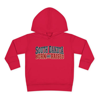 South Dakota Born and Raised Vintage Americana Unisex Toddler Pullover Fleece Hoodie
