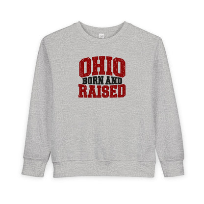 Ohio Born and Raised Midwest Heritage Unisex Toddler Sweatshirt
