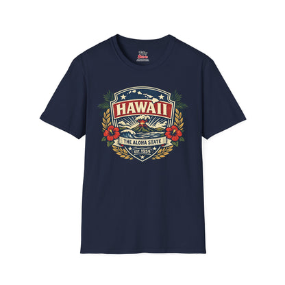 Hawaii Heritage Badge Unisex Softstyle T Shirt State Pride Graphic Tee Collections FS03