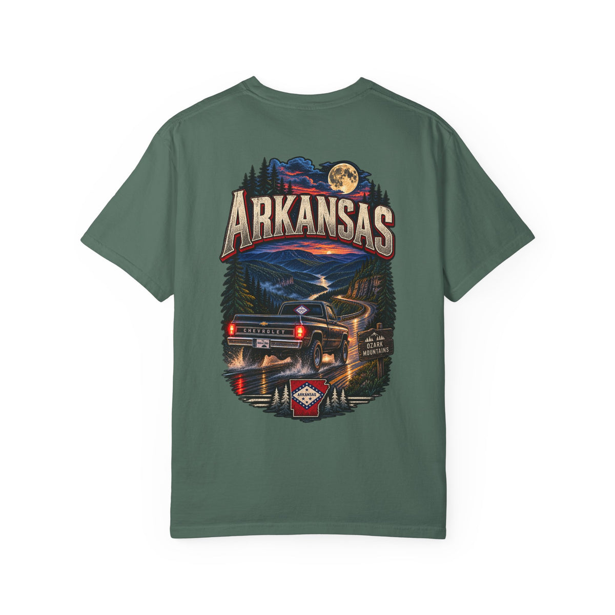 Arkansas Night Drive Unisex Comfort Color 1717 Streetwear Graphic Tee