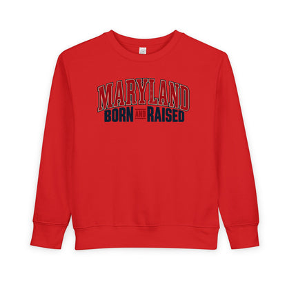 Maryland Born and Raised Timeless Heritage Unisex Toddler Sweatshirt