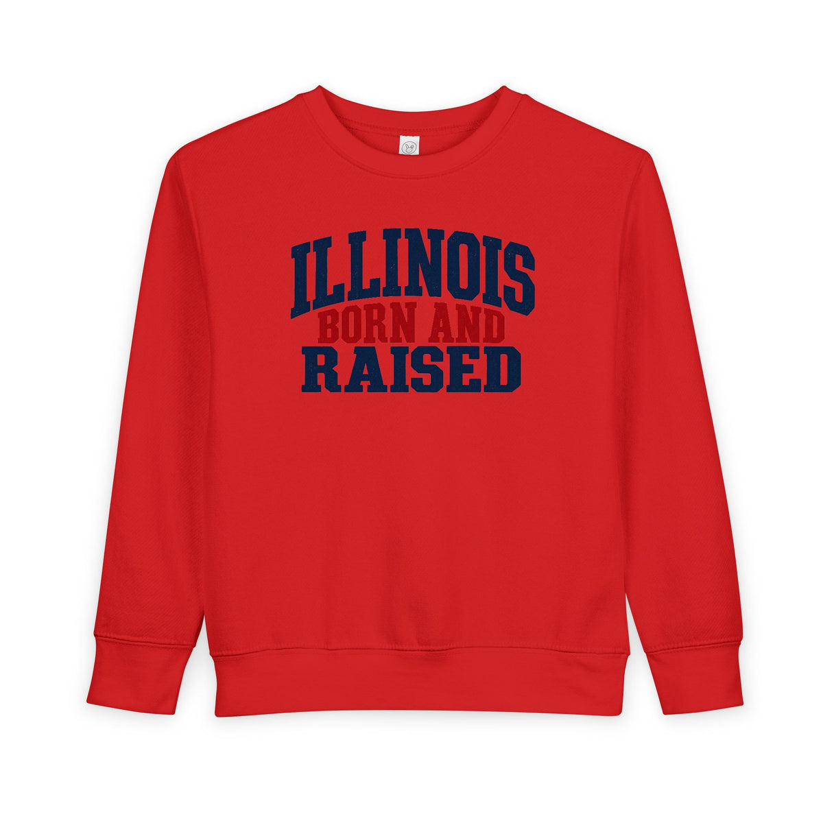 Illinois Born and Raised Bold Hometown Pride Unisex Toddler Sweatshirt