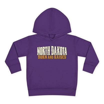 North Dakota Born and Raised Western Streetwear Unisex Toddler Pullover Fleece Hoodie