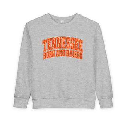 Tennessee Born and Raised Southern Collegiate Unisex Toddler Sweatshirt