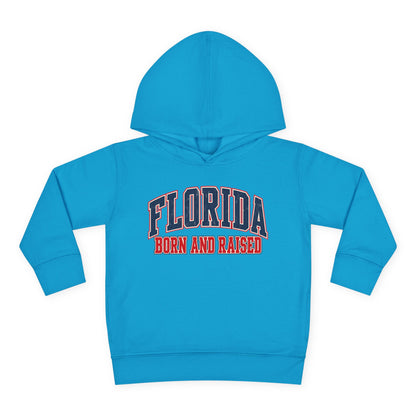 Florida Born and Raised Vintage Collegiate Unisex Toddler Pullover Fleece Hoodie