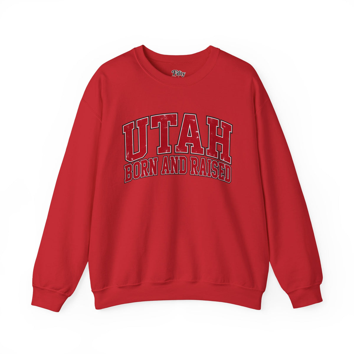 Utah Born and Raised Collegiate Classic Unisex Sweatshirt Graphic