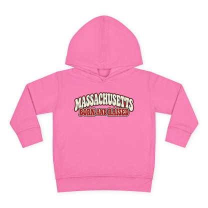 Massachusetts Born and Raised Retro 1970s Unisex Toddler Pullover Fleece Hoodie