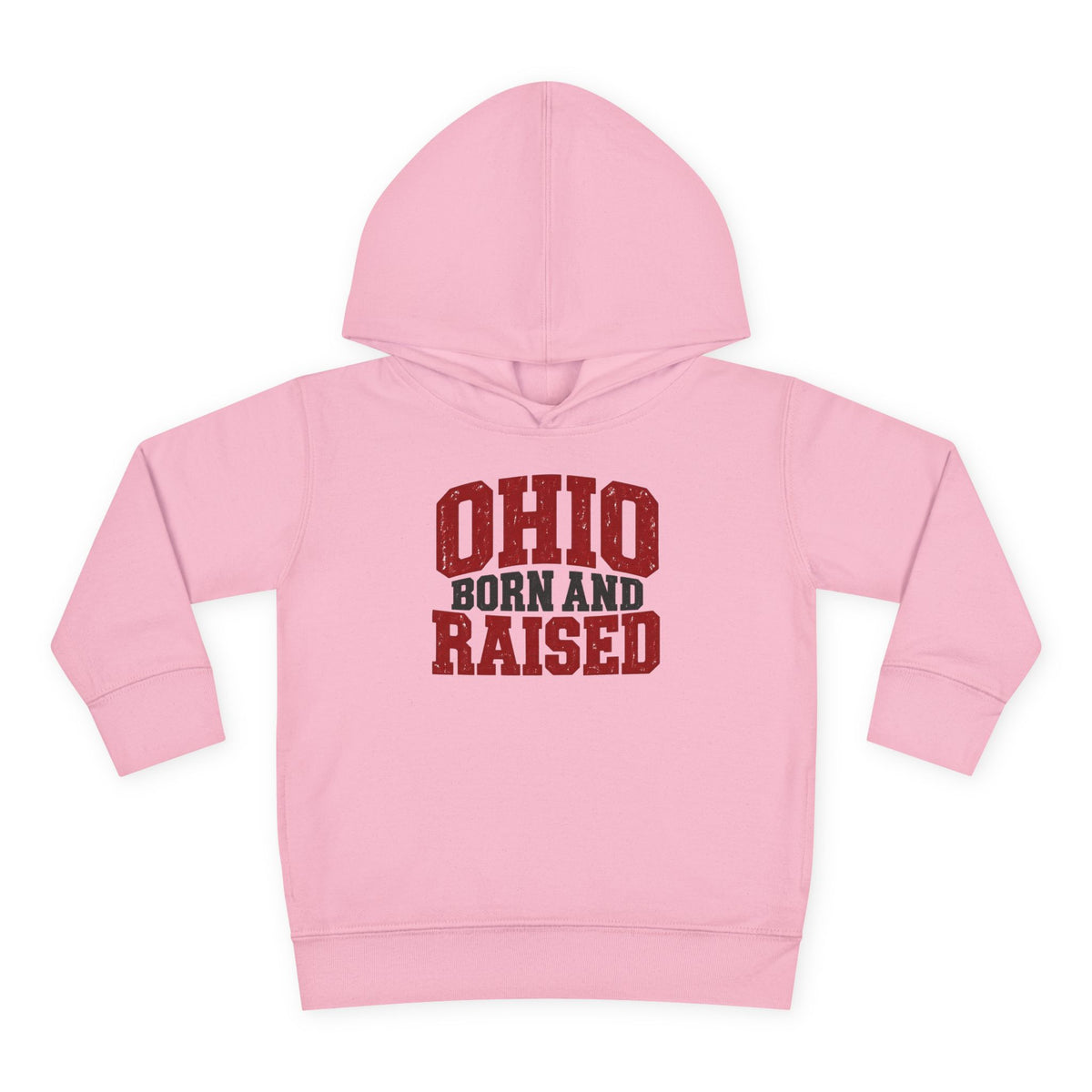 Ohio Born and Raised Midwest Heritage Unisex Toddler Pullover Fleece Hoodie