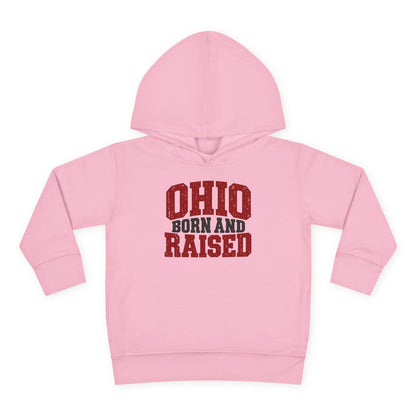 Ohio Born and Raised Midwest Heritage Unisex Toddler Pullover Fleece Hoodie