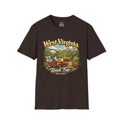 West Virginia Road Trip Unisex Softstyle T Shirt State Pride Graphic Tee Collections FS03