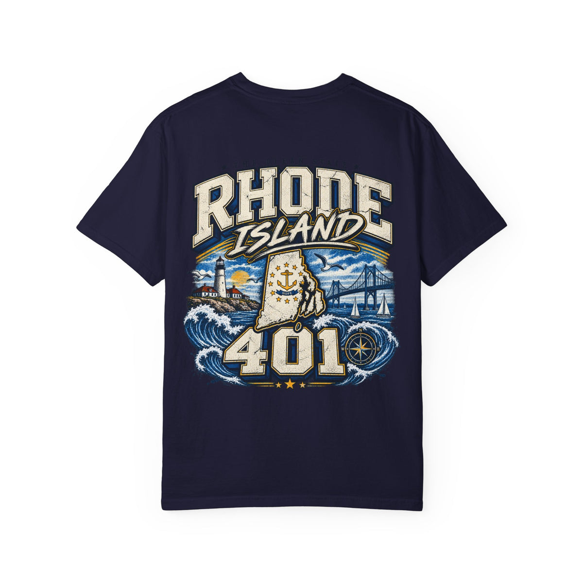 Rhode Island 401 Unisex Comfort Color 1717 Streetwear Graphic Tee