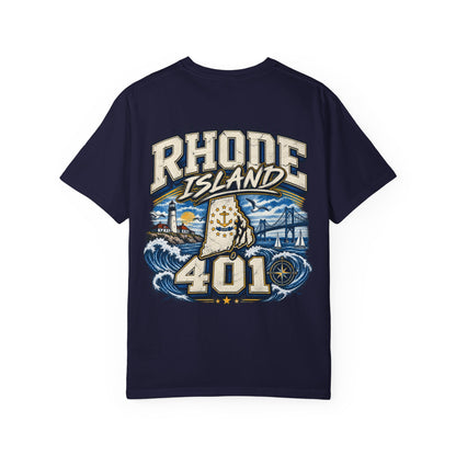 Rhode Island 401 Unisex Comfort Color 1717 Streetwear Graphic Tee