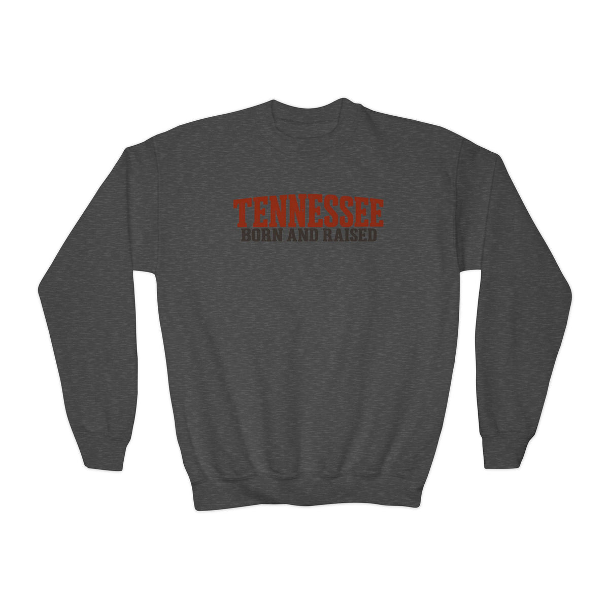Tennessee Born and Raised Vintage Country Style Unisex Youth Crewneck Sweatshirt Graphic