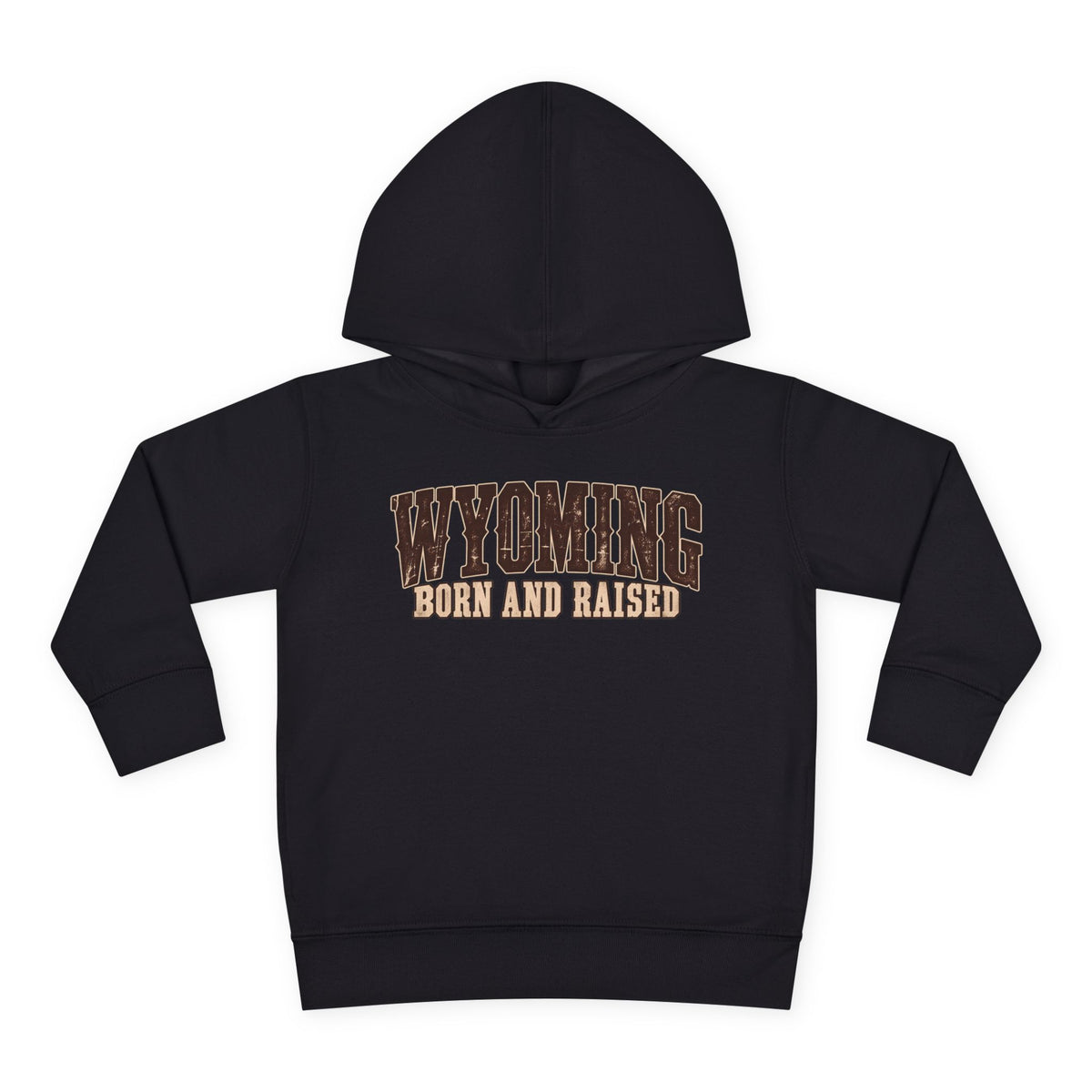 Wyoming Born and Raised Vintage Western Americana Unisex Toddler Pullover Fleece Hoodie