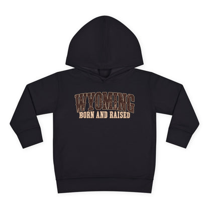 Wyoming Born and Raised Vintage Western Americana Unisex Toddler Pullover Fleece Hoodie