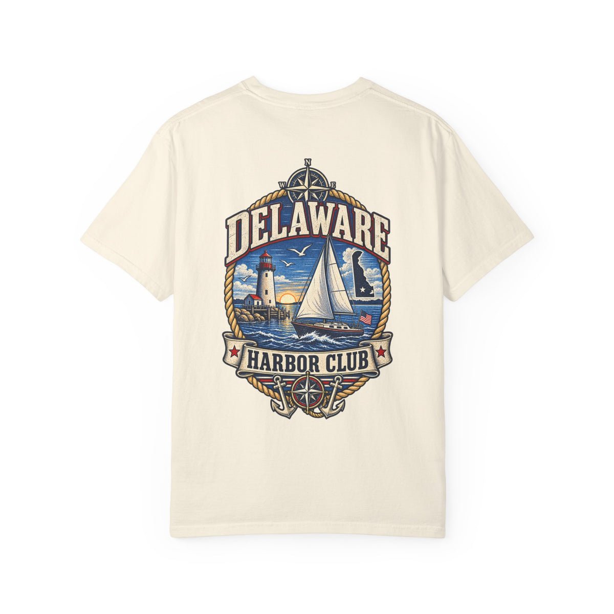 Delaware Harbor Club  Unisex Comfort Color 1717 Streetwear Graphic Tee