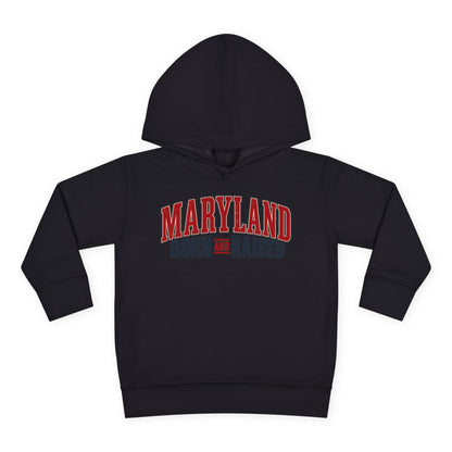 Maryland Born and Raised Timeless Heritage Unisex Toddler Pullover Fleece Hoodie