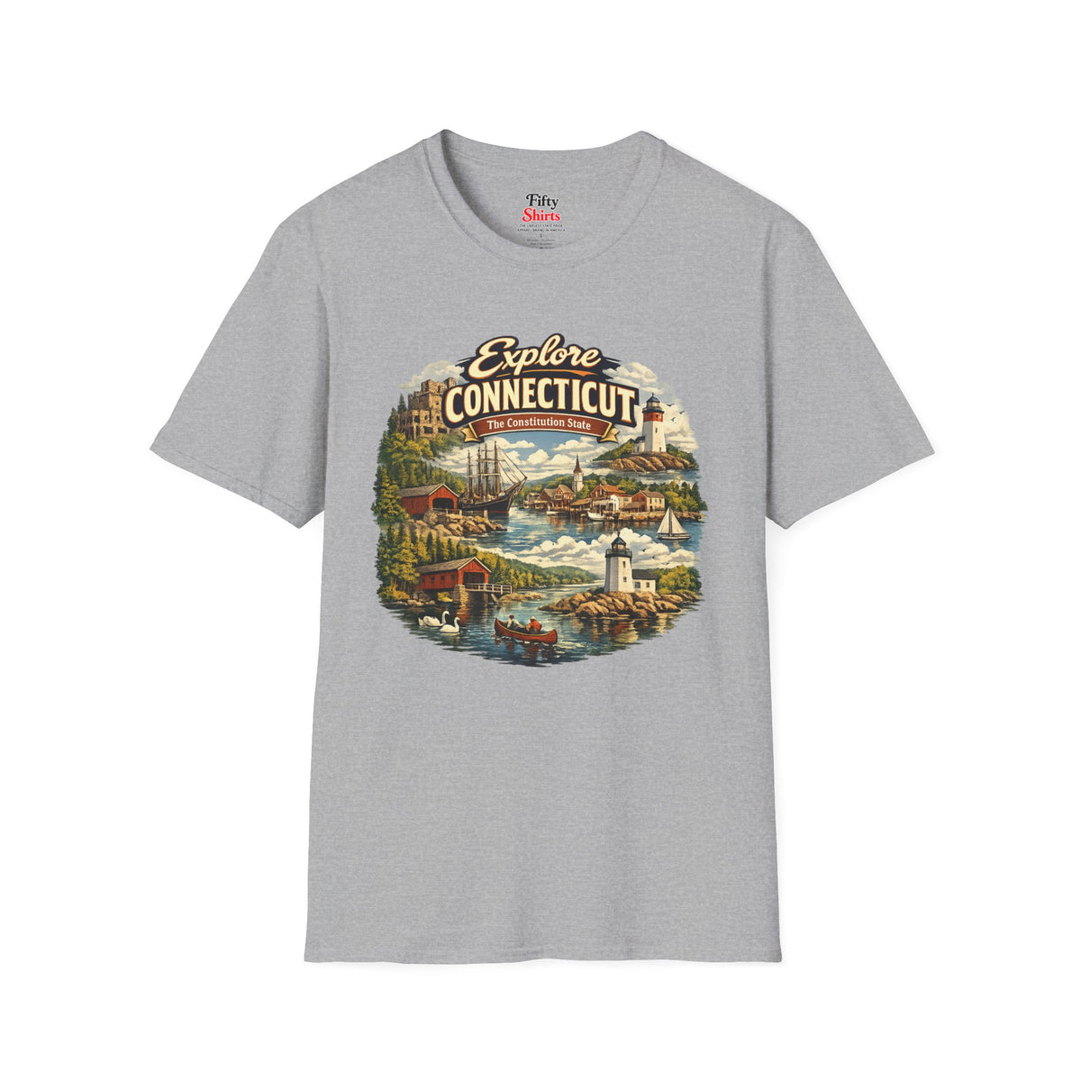 Explore Connecticut Unisex Softstyle T Shirt State Pride Graphic Tee Collections FS03