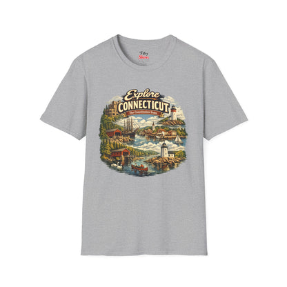 Explore Connecticut Unisex Softstyle T Shirt State Pride Graphic Tee Collections FS03