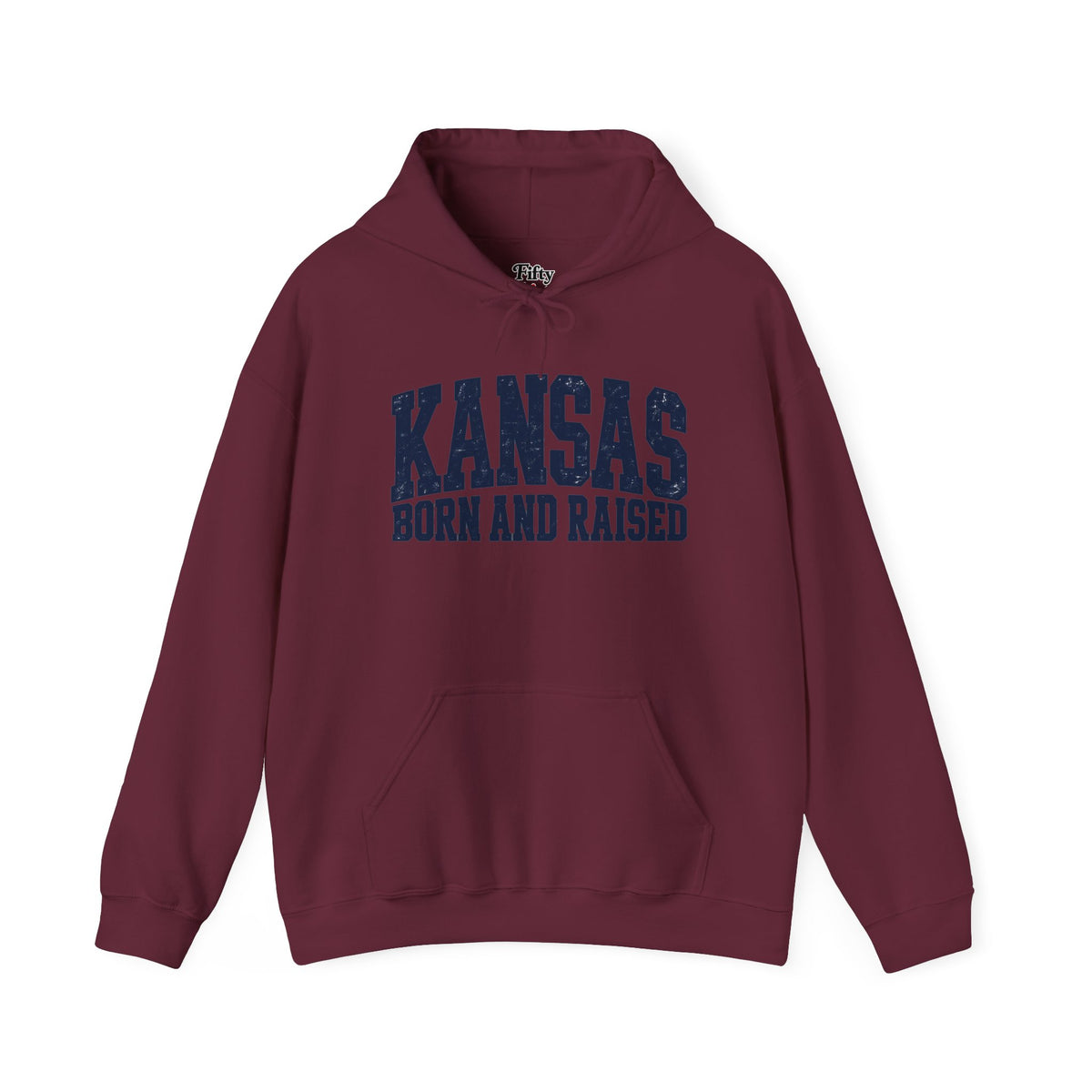 Kansas Born and Raised Bold Athletic Unisex Hoodie Graphic